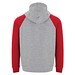 Badet zweifarbiger Kapuzenpullover für Kinder, heather grau / rot, 9/10