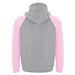 Badet zweifarbiger Kapuzenpullover Unisex, heather grau / hellrosa, 2XL