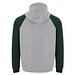 Badet zweifarbiger Kapuzenpullover Unisex, heather grau / dunkelgrün, 2XL
