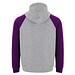 Badet zweifarbiger Kapuzenpullover Unisex, heather grau / lila, 2XL