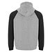 Badet zweifarbiger Kapuzenpullover Unisex, heather grau / schwarz, XS