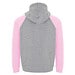 Badet zweifarbiger Kapuzenpullover Unisex, heather grau / hellrosa, XS