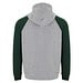 Badet zweifarbiger Kapuzenpullover Unisex, heather grau / dunkelgrün, XS