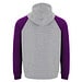Badet zweifarbiger Kapuzenpullover Unisex, heather grau / lila, XS