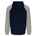 Badet zweifarbiger Kapuzenpullover Unisex, Navy Blue / heather grau, 2XL