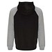 Badet zweifarbiger Kapuzenpullover Unisex, schwarz / heather grau, 3XL