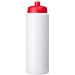 Baseline® Plus grip 750 ml Sportflasche mit Sportdeckel, weiß/rot