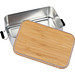 Brotzeitbox aus Aluminium mit Bambusdeckel , grau