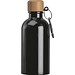Edelstahltrinkflasche mit Karabiner, 400ml, schwarz