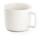 FANGIO. Tasse aus Keramik 220ml mit Deckel aus Bambus, der als Untersetzer dient, Weiß