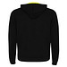 Fuji Kaputzensweatjacke Unisex, schwarz / Fluor Yellow, S