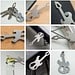 Geschenkartikel: ROMINOX® Key Tool Guitar / Gitarre (19 Funktionen) im Motiv-Mäppchen Werkzeug, silber