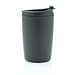 GRS recycelter PP-Becher mit Flip-Deckel, anthrazit