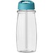 H2O Active® Pulse 600 ml Sportflasche mit Ausgussdeckel, transparent/aquablau