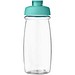 H2O Active® Pulse 600 ml Sportflasche mit Klappdeckel, transparent/aquablau