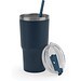 JOYNER M. Kompakter Reisebecher aus Edelstahl (91 % recycelt) mit vakuumisolierter Doppelwand und matter Oberfläche 600 ml, Dunkelblau