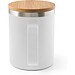LAUDA. Becher aus 90% recyceltem Edelstahl mit Bambusdeckel 420 mL, Weiß