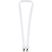 Leia Sublimation RPET-Lanyard mit 2 Metallhaken, weiss, 15mm