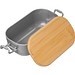 Lunchbox mit Bambusdeckel und Bügelverschluss, silbergrau