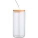 Mirage 500 ml einwandiges Glas aus Borosilikatglas mit Bambusdeckel, transparent
