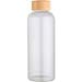 Mirage 650 ml einwandige Trinkflasche aus Borosilikatglas mit Bambusdeckel, transparent