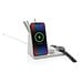 Ontario 15W 3-in-1 Charger aus RCS rec. Kunststoff & Bambus, weiß