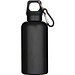 Oregon 400 ml einfarbige RS-zertifizierte Trinkflasche aus recyceltem Kunststoff mit Karabinerhaken, schwarz