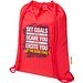 Peru Blend 180 g/m² Sportbeutel aus GRS recycelter Baumwolle 5L, rot