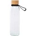 Porto 500 ml Glas-Flasche mit Silikongriff und Bambusdeckel, schwarz