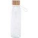 Porto 500 ml Glas-Flasche mit Silikongriff und Bambusdeckel, transparent klar