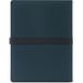 SANDERSON FOLDER. A4-Ordner aus PU (50% recycelt) mit Magnetverschluss und Notizblock mit linierten Seiten, Blau