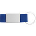 Schlüsselanhänger mit farbigem Stoffbändchen, blau