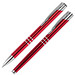 Schreibset bestehend aus einem Kugelschreiber und einem Rollerball, rot