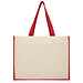 Varai 320 g/m Canvas und Jute Einkaufstasche 23L, rot