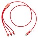 Versatile 5-in-1 Ladekabel aus recyceltem Aluminium, rot