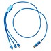 Versatile 5-in-1 Ladekabel aus recyceltem Aluminium, royalblau