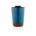 XD COLLECTION GRS rPP Edelstahl-Kaffeebecher mit Kork, blau