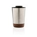 XD COLLECTION GRS rPP Edelstahl-Kaffeebecher mit Kork, silber