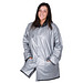 Zweifarbige phthalatfreie Wende-Regenjacke aus PVC, schwarz / silber Zweifarbige phthalatfreie Wende-Regenjacke aus PVC, schwarz / silber