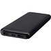 Adhil 10 W 10.000 mAh Powerbank aus recyceltem Kunststoff mit 2 integrierten Kabeln, schwarz