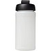 Baseline® Plus 500 ml Sportflasche mit Klappdeckel, transparent/schwarz