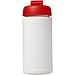 Baseline® Plus 500 ml Sportflasche mit Klappdeckel, weiß/rot