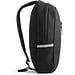 DELFOS. Rucksack mit einem Schultergurt aus 300D recyceltem Polyester und 600D recyceltem Polyester, mit 210D-Futter aus recyceltem Polyester, Schwarz