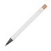 Kugelschreiber aus recyceltem Aluminium mit Bambusdrücker  , weiß