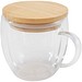 Lenora 250 ml Glasbecher mit Bambusdeckel, transparent klar