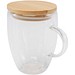 Leona 350 ml Glasbecher mit Bambusdeckel, transparent klar