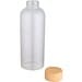 Mirage 650 ml einwandige Trinkflasche aus Borosilikatglas mit Bambusdeckel, transparent