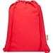 Peru Blend 180 g/m² Sportbeutel aus GRS recycelter Baumwolle 5L, rot