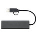Rise USB 2.0 Hub aus recyceltem RCS Aluminium, schwarz