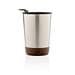 XD COLLECTION GRS rPP Edelstahl-Kaffeebecher mit Kork, silber